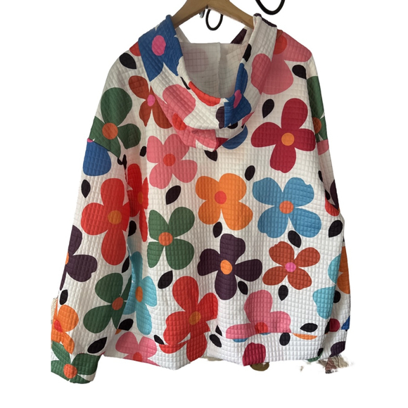 Women's Unbranded Floral Hoodie 4XL White Multi-color - Picture 2 of 3